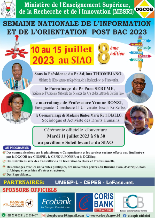 SEMAINE DE L&#039;ORIENTATION DES NOUVEAUX BACHELIER AU SIAO 2023