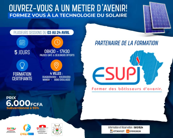 FORMATION SUR LA TECHNOLOGIE DU SOLAIRE.